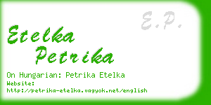 etelka petrika business card